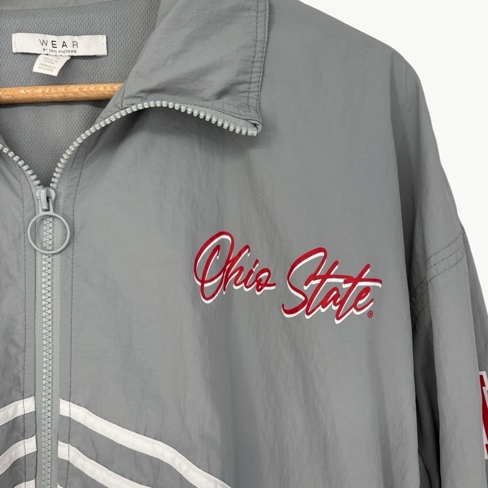 WEAR by Erin Andrews Ohio State Buckeyes Throwback Jacket Size Medium Red Gray - Picture 11 of 15